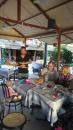 Taverna in Orei: Edith getting a liking for Greek tavernas and Greek food.